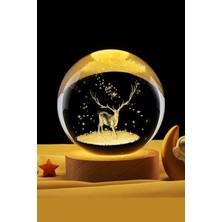 Yılbaşına Özel Renk Değiştiren Geyik Cam Küre, Şık ve Büyüleyici Dekorasyon Ürünü