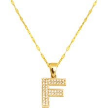 F Harfi Kolye 14 Ayar Altın