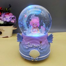 Işıklı Müzikli Deniz Kızlı Büyük Boy Kar Küresi, Eğlence ve Dekorasyon Keyfi