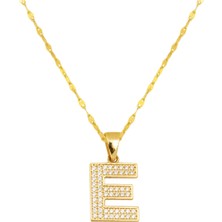 E Baş Harfi 14 Ayar Altın Kolye