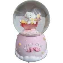 Işıklı ve Müzikli Kar Küresi, Pembe Renk Seçeneği ile Dekoratif Güzellik