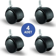 4 Adet Oynak Civatalı Mobilya Tekerleği Koltuk Tekeri 50 Lik