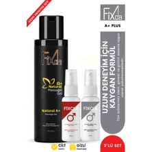 Fixcla – 150ML Natural A Masaj Jeli 2 Adet 30ML Genital Bakım Spreyi 3’lü Set – Su Bazlı Yağsız Formül, Uzun Deneyim Etkili, Cilt Dostu ve Kolay Temizlenebilir Yapı – Yağsız ve Hafif Seti