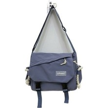 Yüksek Kapasiteli Kore Tarzı Messenger Çanta Mavi