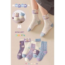 5 Çift Kız Çocuk Tavşan Desenli Çorap Seti