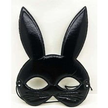 Siyah Kumaş Eva Tavşan Maske 19X15 Cm, Yumuşak ve Rahat Kullanım
