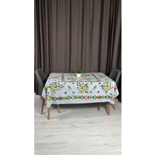 Kolay Temizlenebilir Renkli Cıvıl Cıvıl Çengelköy Desenli Masa Örtüsü 170X170