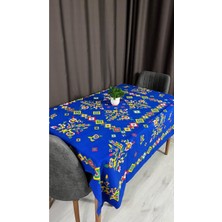 Kolay Temizlenebilir Renkli Cıvıl Cıvıl Çengelköy Desenli Masa Örtüsü 170X170