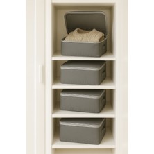 Formeya 4 Adet Çok Amaçlı Giysi Dolap Düzenleyici Hurç Kazak-Giysi-Pike-Battaniye Hurcu 40x40x30 cm