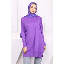 Mor Merserize Salaş Triko Tunik