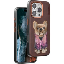 Bfs  iPhone 16 Pro Cute Desenli Kapak - Koyu Kahve