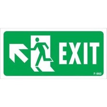Exit Sol Yukarıı Uyarı Levhası 17,5X25 KOD:960