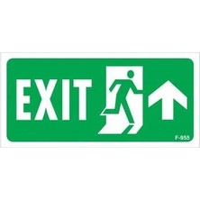 Exit Yukarı Sağ Ok Işaretli Uyarı Levhası 17,5X25 KOD:955