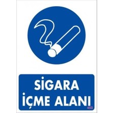 Sigara Içme Alanı Uyarı Levhassı 25X35 Kod: 450