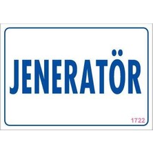 Jeneratör Uyarı Levhası 17,5X25 KOD:1722