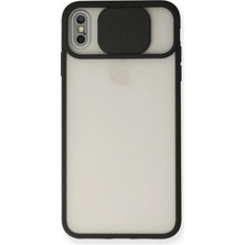Bfs  iPhone x Kılıf Palm Buzlu Kamera Sürgülü Silikon - Siyah