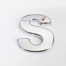 Cemax S Harfi  3,75 cm Krom Yapışkanlı