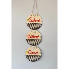 Sabret Şükret Dua Et Mdf Kapı Süsü - Akçaağaç