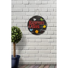 Kızımın Odası Yazılı Lazer Kesim Mdf Kapı Süsü - Rebap