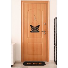 Kapınızda Sıcak Bir Karşılama – Wolcome Yazılı Lazer Kesim Mdf Kapı Süsü - Rebap