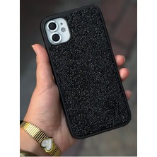 Iphone 11 Uyumlu Minik Kiraz Işlemeli Simli Parlak Detaylı Epoksili Kılıf