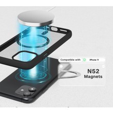 iPhone 11 Uyumlu Kenarları Renkli Şeffaf Magsafe Kılıf
