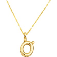 Balon Formlu Ö Harfi Kolye 14 Ayar Altın