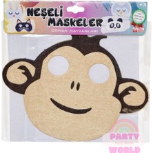 Neşeli Orman Hayvanları Maymun Eva Çocuk Maskesi, Eğlenceli ve Renkli Tasarım
