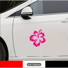 Hibiskus Çiçeği Sticker – Araba, Laptop ve Motosiklet Için Tropikal Tasarım