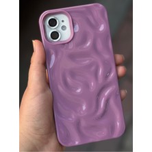 Iphone 11 Uyumlu Mavi Kurdele Detaylı Epoksili Simli Parlak Kılıf