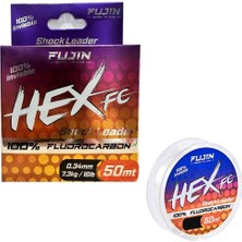 Fujin Hex Fc 50MT 0.34MM  Fluorocarbon Leader Misina