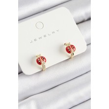 Çarşı Point Pirinç Uğur Böceği Model Gold Renk Çocuk Küpe