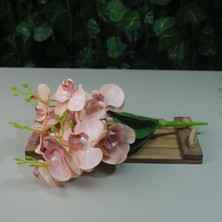 Yapay Islak Orkide 5 Dal Gerçek Dokulu Orkide 44 cm Somon