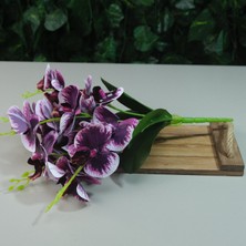 Yapay Islak Orkide 5 Dal Gerçek Dokulu Orkide 44 cm Mor