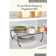 Gri 31 cm Dolap Içi Raf Düzenleyici Organizer, Şık ve Fonksiyonel Depolama Çözümü