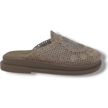 Zerhan 11706 Kadın Vizon Makrome Örgü Terlik