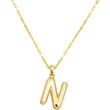 Bilezikci N Balon Harf 14 Ayar Altın Kolye