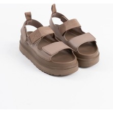 Zeta Premium Cırtlı Kahverengi Kadın Sandalet