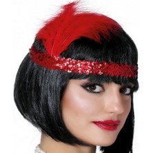 70&amp;#39;ler 80&amp;#39;ler ve 90&amp;#39;lar Temalı Kırmızı Renk Çarliston Saç Bandı