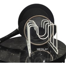 Beyaz Metal Tava, Tencere Kapağı ve Tabak Düzenleyici Organizer