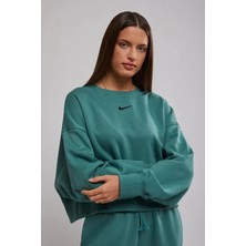 Nike Sportswear Essantial Collection Oversize Kesim Yeşil  Kadın Sweatshrit