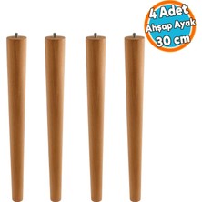 4 Adet Sehpa Masa Ayağı Ham Doğal Ahşap Kahverengi Boyalı Mobilya Aksesuar Modern Ayak Bohem 30 cm