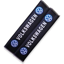 Volkswagen Uyumlu Dijital Baskılı Siyah Emniyet Kemer Pedi 2'li Set