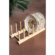 Renkli 6 Bölmeli Bambu Tabaklık, Şık ve Fonksiyonel Mutfak Organizeri