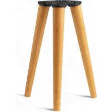 Sehpa Ayak Seti Boyalı Doğal Ahşap Bohem Silindir Mobilya Ayakları Sehpa Masa Kahverengi 3’lü 45 cm