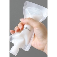 Turuncu 3'lü Seyahat Seti, Kapaklı Plastik Kozmetik Kabı, Losyon, Sabun, Şampuan, Krem