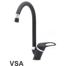 Mat Siyah Mutfak Lavabo Bataryası 360 Derece Oynar Perlatörlü Musluk