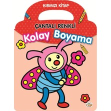 Çantalı Renkli Kolay Boyama- Kırmızı Kitap