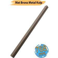 Dombay Lüx Çekme Kol Mat Bronz 768 mm 76,8 cm Metal Çekmece Sürgülü Aynalı Dolap Kulpu
