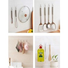 15 Adet Kendinden Yapışkanlı Parlak Şeffaf Askı, Mutfak ve Banyo Için Güçlü Tutucu